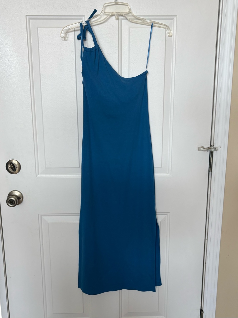 Old Navy Teal One-Shoulder Slip Dress